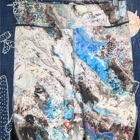 Alala High Rise Mesh Marble Print Leggings Multicolor Women's Size Medium - Picture 3 of 10